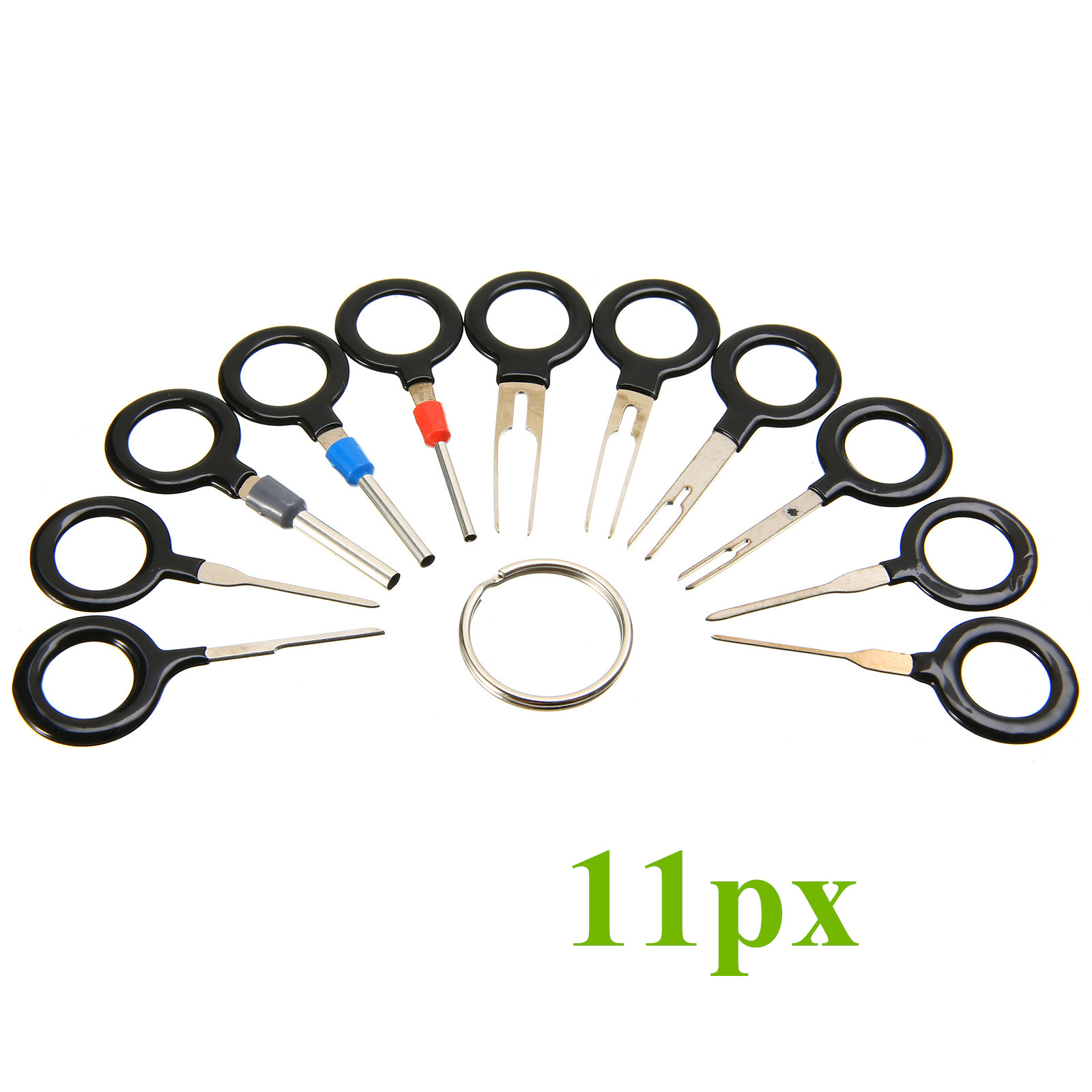 11pcs/set Terminal Removal Tool Key Pin Wire Crimp Connector Pin Extractor Kit Car Electrical Key Tools