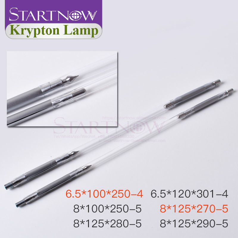 Startnow 8x125x270-5 Laser Krypton Lamp For YAG IPL Marker Equipment Parts Nd:YAG Laser Flash Tube 8*100*250-5 Short Arc Lamp