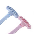 1pc Tongue Scraper Stainless Steel Oral Tongue Cleaner Mouth Brush Reusable Fresh Breath Maker Soft Silicone Tongue Brush