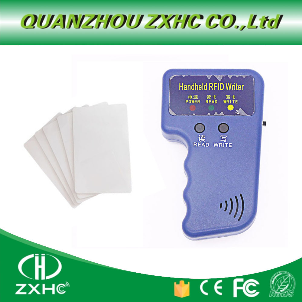 Handheld RFID Reader Writer 125KHZ RFID Copier Access Control Card Duplicator For ID Mode +5pcs T5577 Card and+ 5pcs EM4305 Card