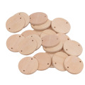 30 Pieces Wooden Discs Unfinished Round Wood Log Slice Discs DIY Crafts 38mm for Handmade Earring Hanging Tags