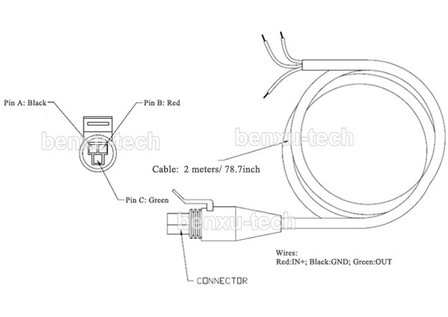 2m/78.7inch cable, Multi-Range Optional Import Ceramic Pressure Sensor Pressure Transmitter Transducer