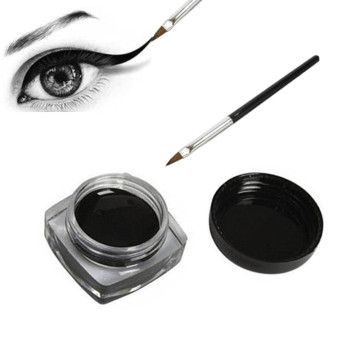 Black Waterproof Eyeliner cream Make Up Beauty Comestics Long-lasting Eye Liner gel Makeup Tools for eyeshadow with brush