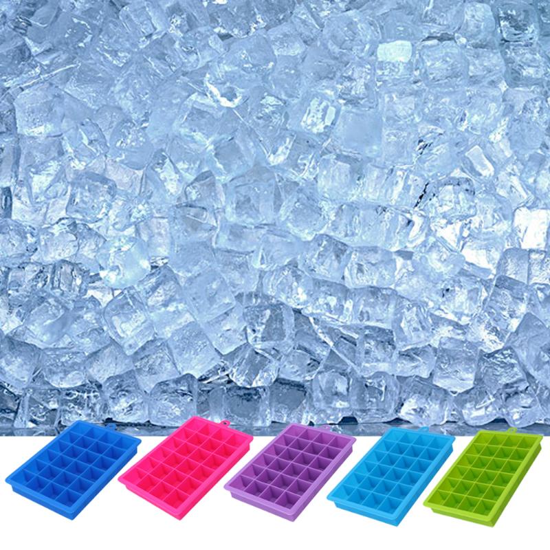 1PCS 3 Colors Ice Cube Mold Square Shape Silicone Ice Tray Fruit Ice Cube Ice Cream Maker Kitchen Bar Drinking Mold Accessories