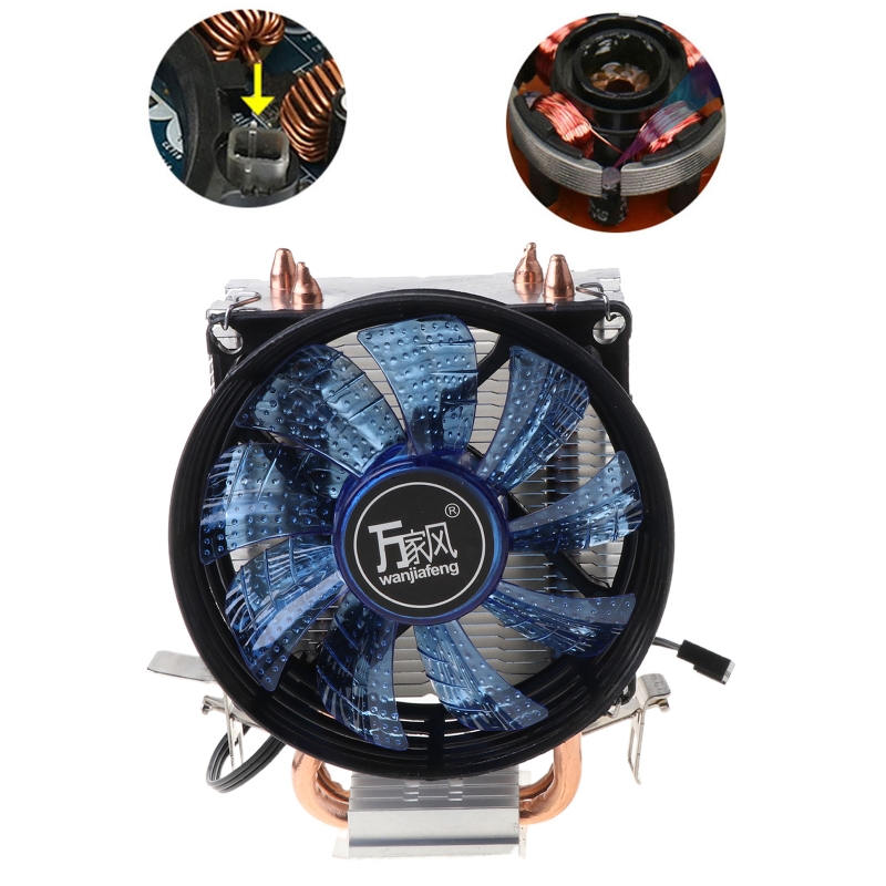 CPU Cooler Master 2 Pure Copper Heat-pipes Fan with Blue Light Freeze Tower Cooling System with PWM Fans M5TB