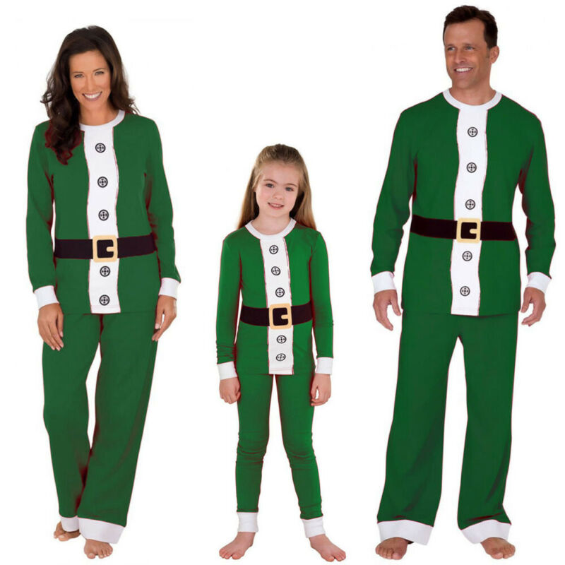 Pudcoco Family Matching Outfits Christmas Pajamas Set Xmas Pjs Matching Pyjamas Adult Kids Xmas Sleepwear Cotton Clothes