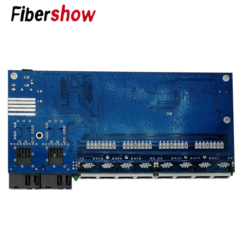 POE 8 RJ45 2 SC fiber Gigabit Ethernet switch Fiber Optical Single Mode UTP Port 10/100/1000M Board PCBA