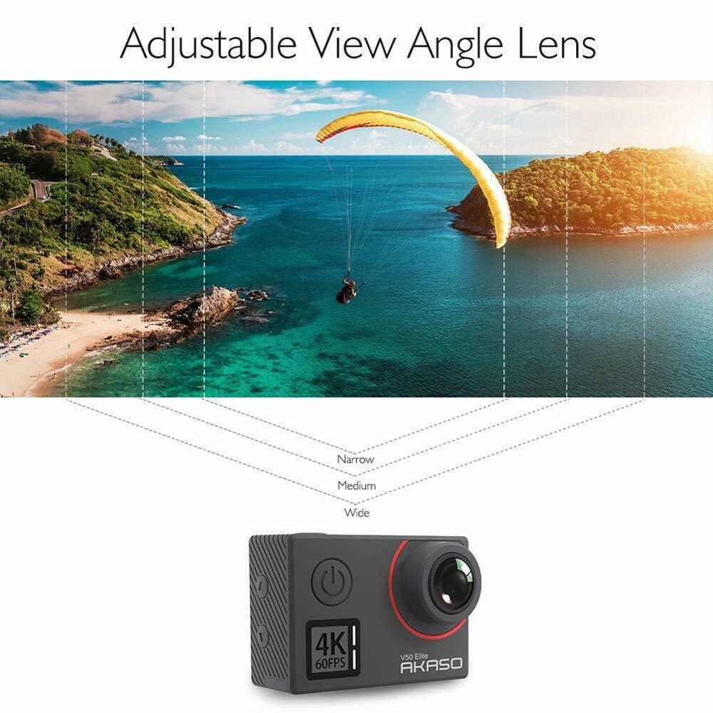 AKASO V50 Elite Native 4K/60fps 20MP Ultra HD 4K Action Camera Sport WiFi Touch Screen Voice Control EIS 40m Waterproof Camera