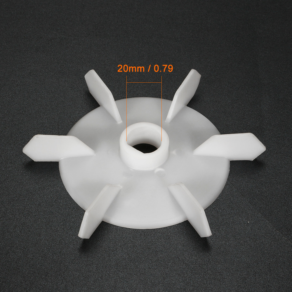 Uxcell 2Pcs 97x10mm/115x14mm/125x18mm/140x20mm White Plastic D Shaft Replacement 6 Impeller Motor Fan Vane Customizable