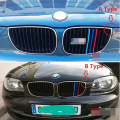 ZEMAR 3pcs ABS For BMW Series 1 E87 E82 E81 E88 Car Racing Grille Strip Trim Clip M Power Performance Accessories 2004-2011