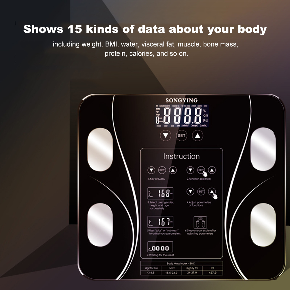 Body Fat Scales Digital BMI Scale Water Mass Health Body Composition Analyzer Intelligent Electronic Weight Scale High Precision