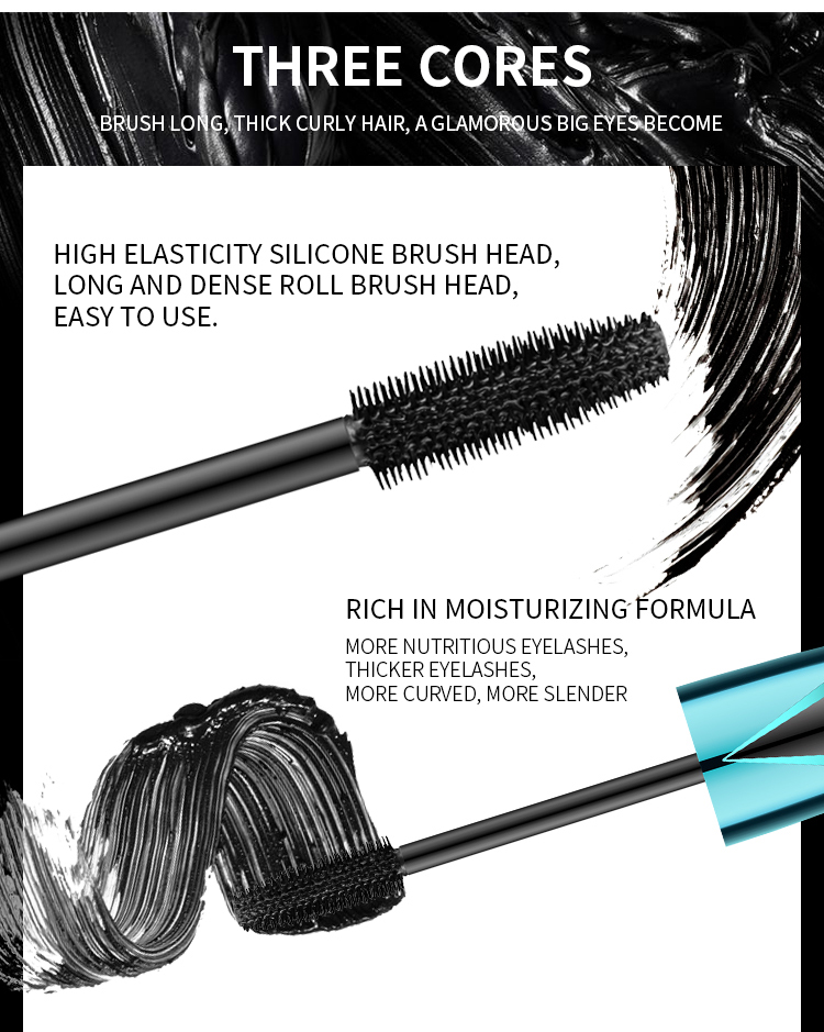 4D Silk Fiber Eyelash Mascara Quick Dry Long Waterproof Eyelashes Curling Thick Lengthening Eyelashes Makeup Eye Cosmetics TSLM2