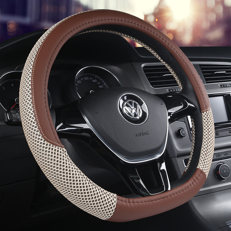 D series Micro Fiber Leather Car Steering Wheels Covers 38CM/15'' Steering Wheel Hubs Car Styling,For VW GOLF 7 2015 POLO JATTA