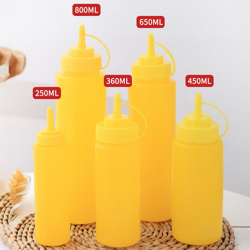 Sauce Vinegar Oil Ketchup Gravy Cruet Kitchen Accessories Gravy Boat Plastic Condiment Dispenser 8oz 12oz Squeeze Bottle