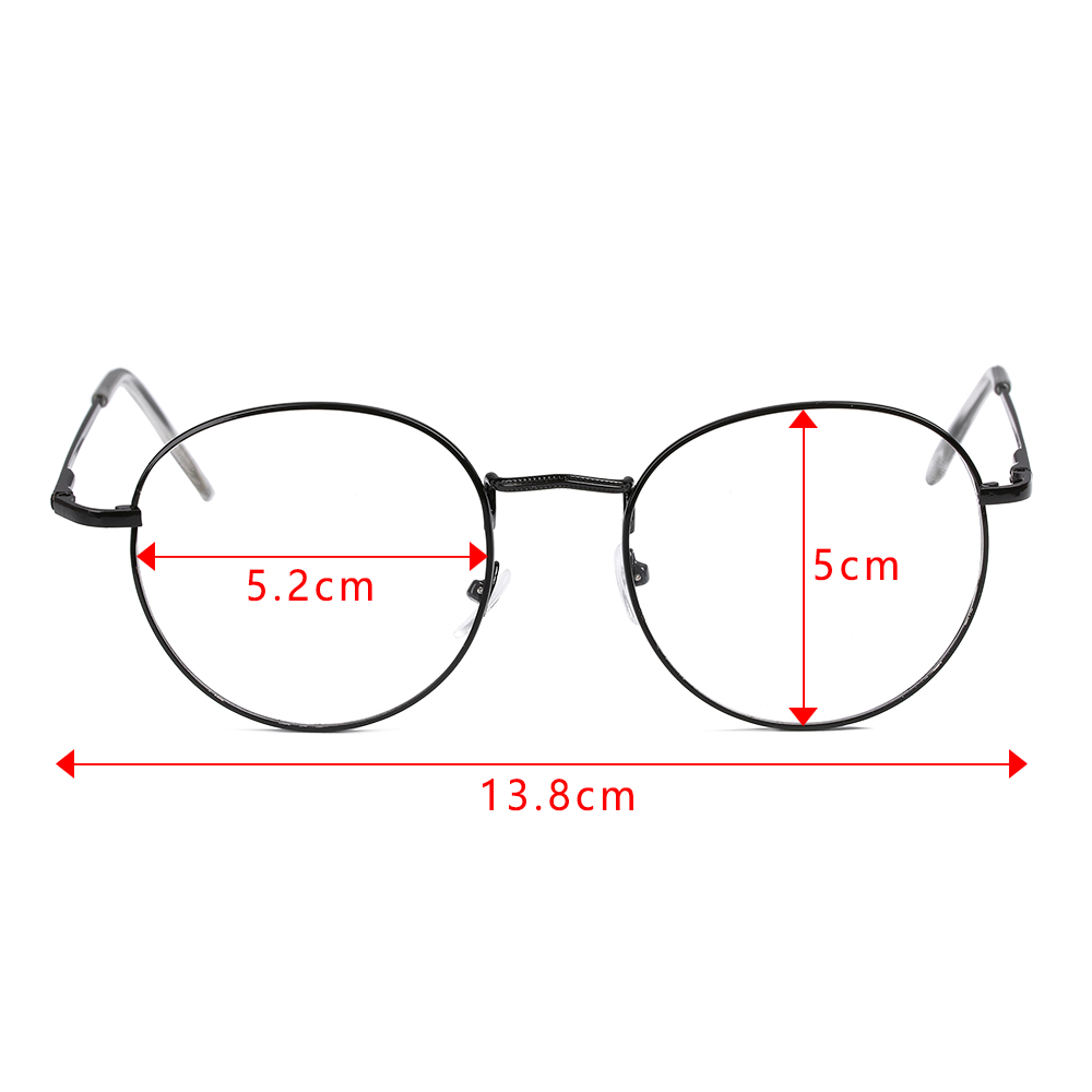 New Fashion Round Glasses for Women Men Vintage Classic Metal Flat Mirror Optical Spectacles Frame Unisex Vision Care Eyeglasses