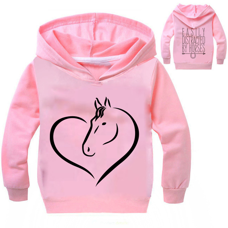 childen Printed Hoodie Kids Hoodies Horse Fashion Children Sweatshirts Clothes Girls Coat Kids Clothes Boys Shirt Sportswear