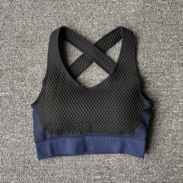 Sexy Back Padded Sports Bras Cross Straps Yoga Sport Bra Top Female Shockproof Breathable Fitness Running Gym Vest Sports Top