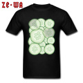 Cucumber Slices Tees Men T Shirt Fresh Summer Style T-shirt Cold Black Tshirts Cotton Top Clothes Simple Tees Father Day Gifts