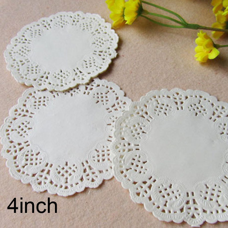100 Pcs 4inch 10cm White Round Lace Paper Doilies / Doyleys,Vintage Coasters / Placemat Craft Wedding Christmas Table Decoration