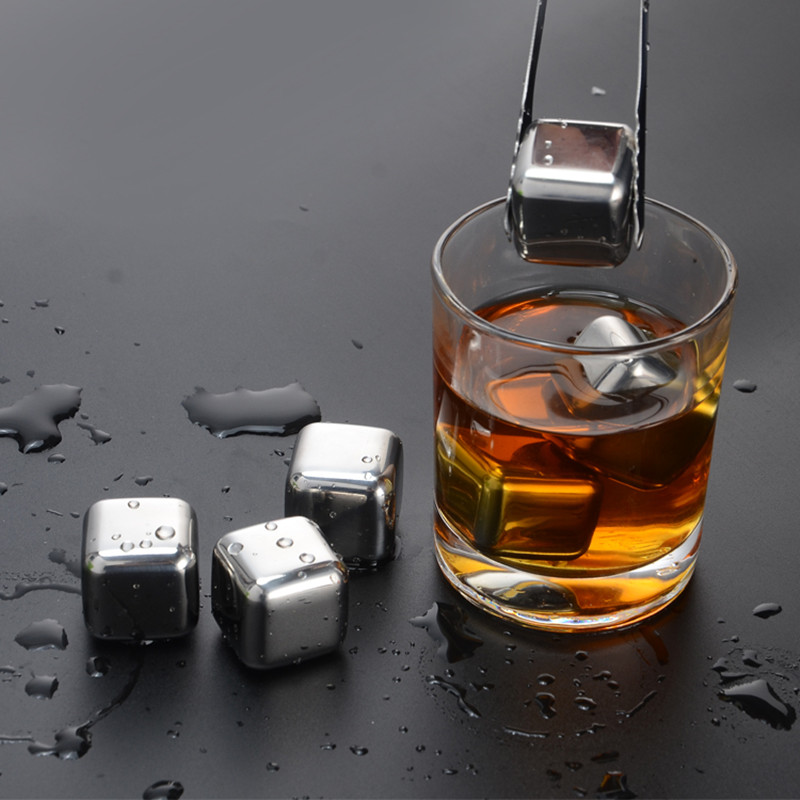 Stainless Steel Whiskey Stone Ice Cubes Reusable Chilling Stones for Whisky Wine Keep Your Drink Cold Longer Bar Tool Sets