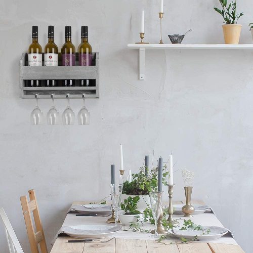 Supply Rustic Wall Mounted Wooden Wine Rack with High Quality