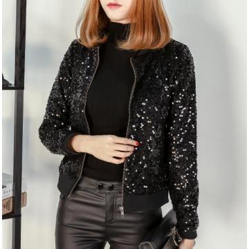 Spring autumn new Women's jacket large size sequin baseball uniform high-end atmosphere Womens Coat