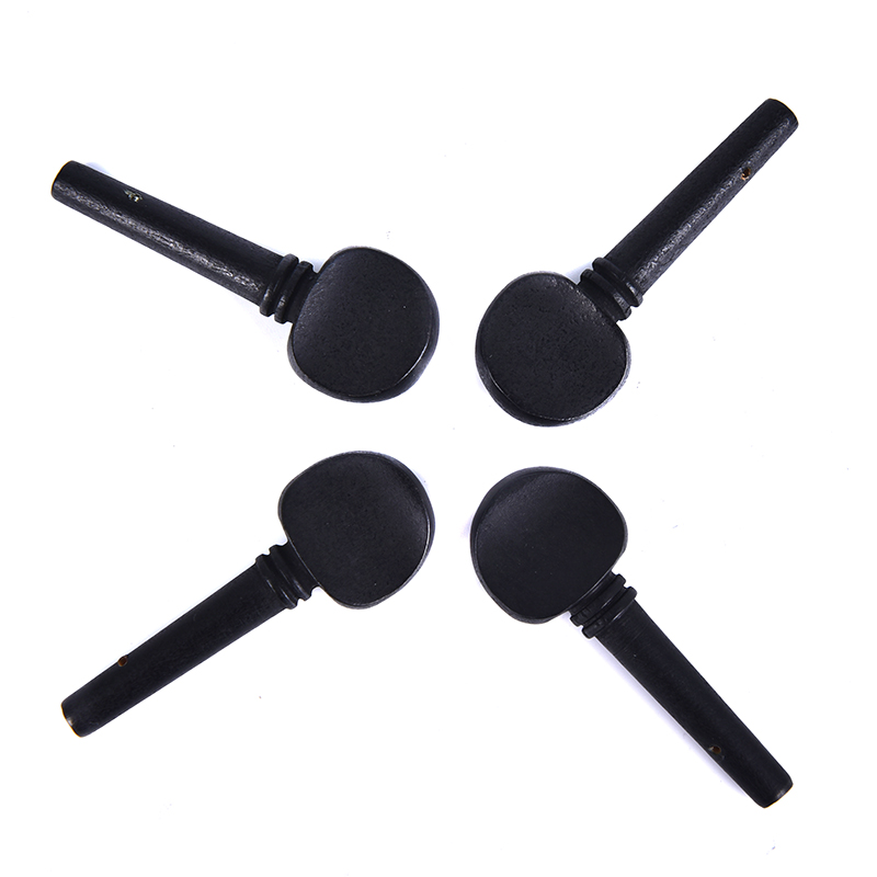 4Pcs 4/4 Cello Pegs Black Shaft Handle Musical Instruments Solid Cello Accessories Tool