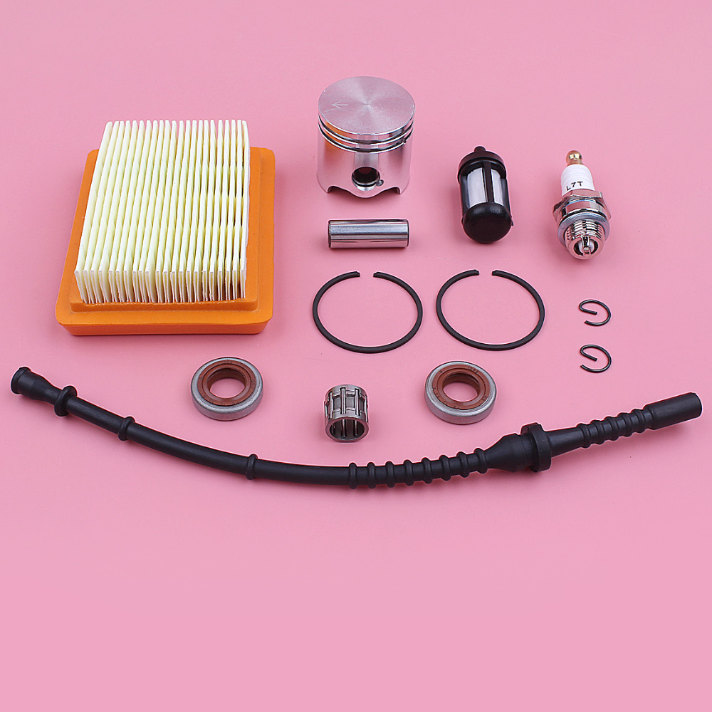 35mm Piston Ring Pin Circlip Kit For Stihl FS120 FS 120 Grass String Trimmer Air Fuel Filter Line Hose Oil Seal Spark Plug Set