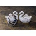 Beautiful Pottery White Little Swan Candlestick Mini Small Ceramic Swan Candle Holder Swan Ceramic Ornaments Home Decoration