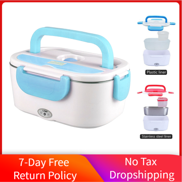 40W Heating Lunch Box Electric Plastic/Stainless Steel Car Mini Rice Cooker Food Warmer Set School Office Work Hot Meal Lunchbox