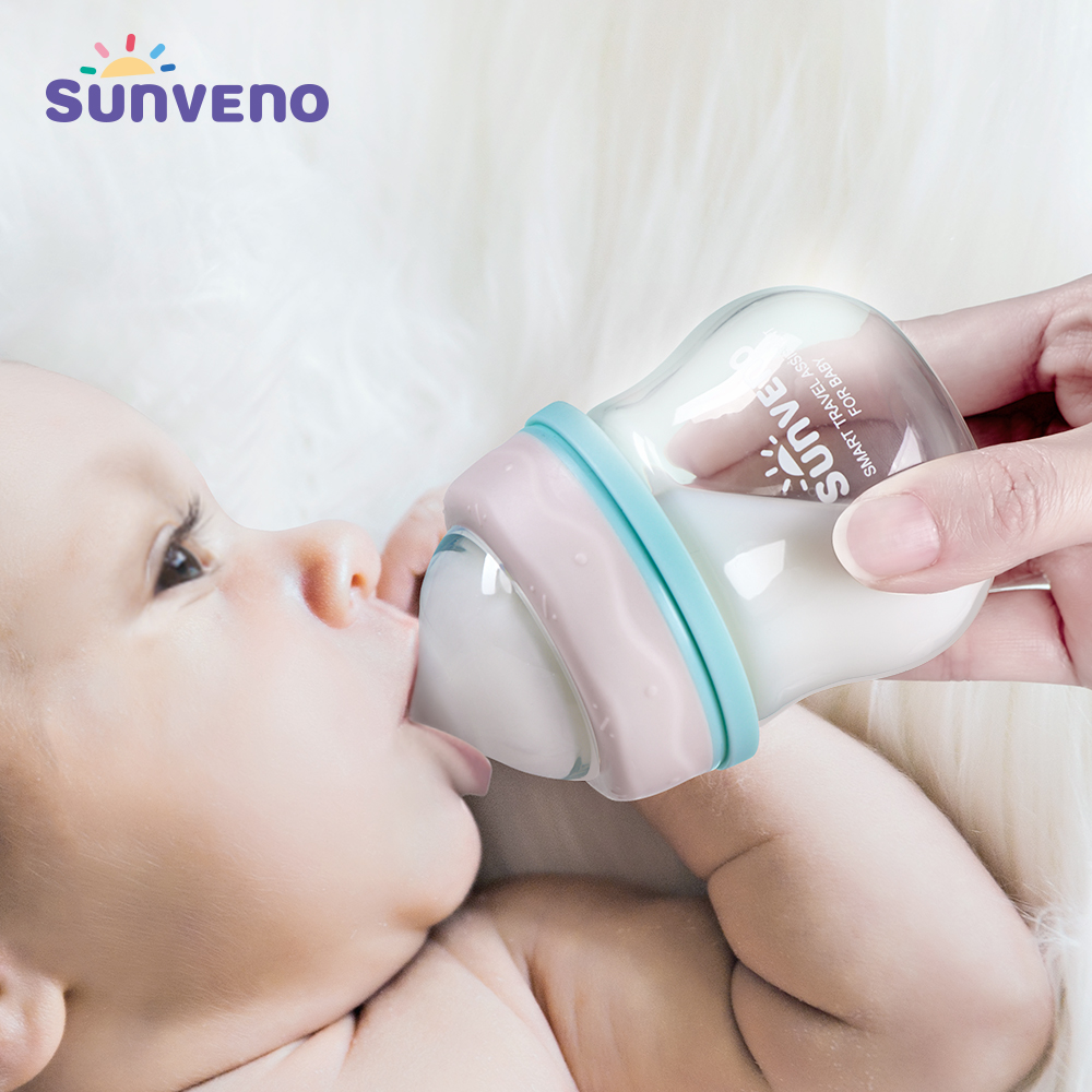 Sunveno Baby Bottle Newborn Baby Milk Bottle Nursing Bottle Anti-Choke Design - Glass ,BPA Free, 80ml, 2.5 oz,0-3 Months