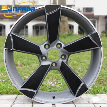 3D 4D Carbon/ Matte/ Glossy Black Wheel Stickers Car Styling For VW AUDI A4 B8.5 2015 Wheel Decal Vinyl Apply For 18