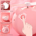 Portable Makeup Mirror With LED Light Cartoon Folding Fan USB Charging Natural Bright Adjustable Pink Makeup Mirror Bath Tool