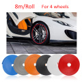 8M/Roll Car Styling Wheel Rim Protector for 4 Wheels Decor Strip Rubber Moulding Trim Anti Scratch Strip Vehicle Tire Guard Line