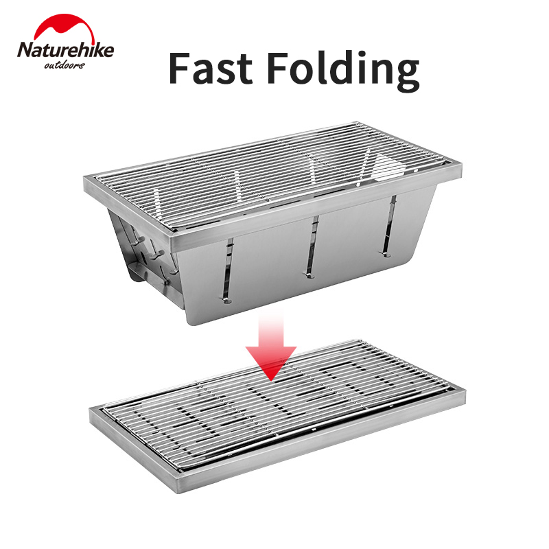 Naturehike Fast Folding Grill Large Capacity Camping Grill Easy Washing Mini Grill Stainless Steel Portable BBQ Grill Home Gift