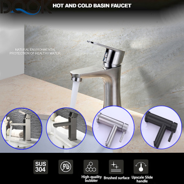 DQOK Brushed Nickle Bathroom Basin Faucets Cold/Hot Mixer Basin Sink Tap Black Water Faucet Bathroom Accessories