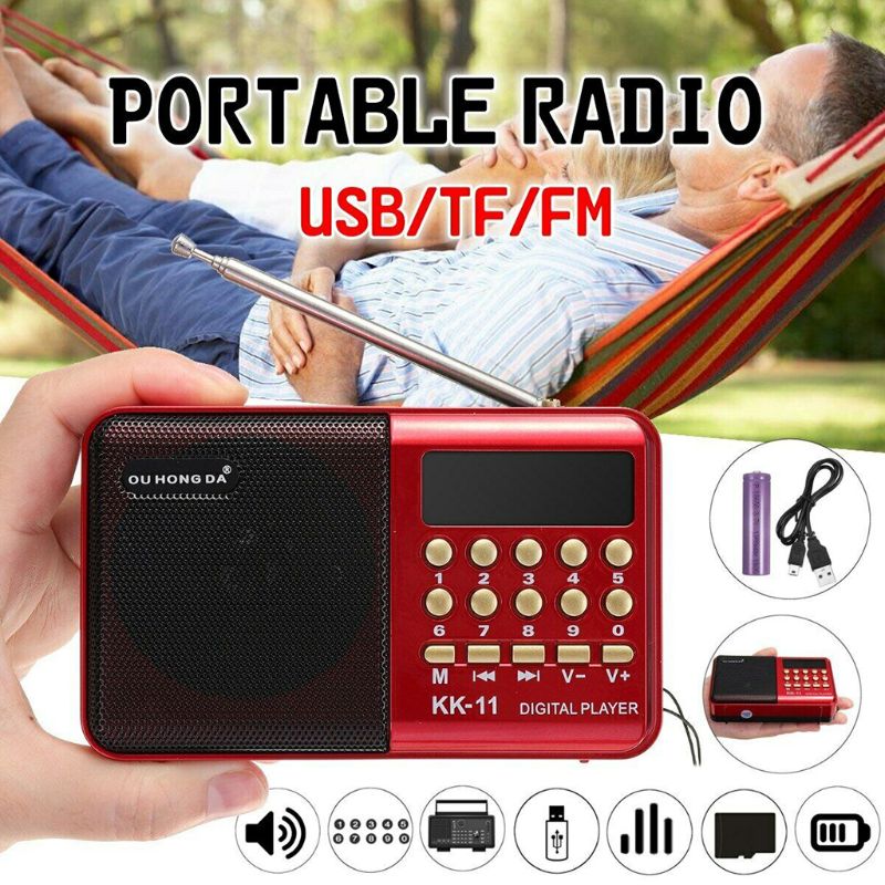 Premium Rechargeable Mini Portable Handheld K11 Radio Multifunctional Digital FM USB TF MP3 Player Speaker Devices Supplies New
