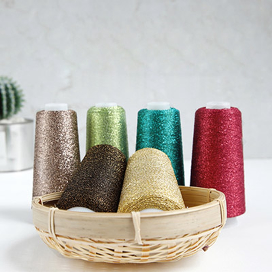 50g/roll Fine Gold Silver Thread Fashion Sparkly Arylic Partner Yarn for Knitting Wool Goods