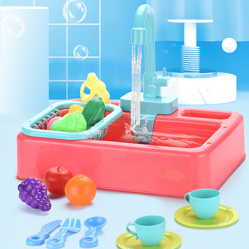 Simulated Electric Dishwasher Kid Kitchen Toy Set Pretend Play House Toys Sink Dish Washing Set Dishwasher Toys
