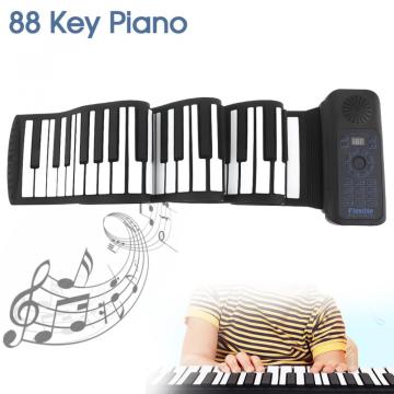 88 Keys USB MIDI Roll Up Piano Electronic Piano Portable Silicone Flexible Keyboard Organ Built-in Speaker with Sustain Pedal
