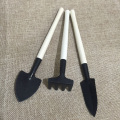 3Pcs/Set Mini Gardening Tools Shovel Wood Handle Potted Plants Shovel Rake Spade Portable Metal Head Shovel Garden Shovel