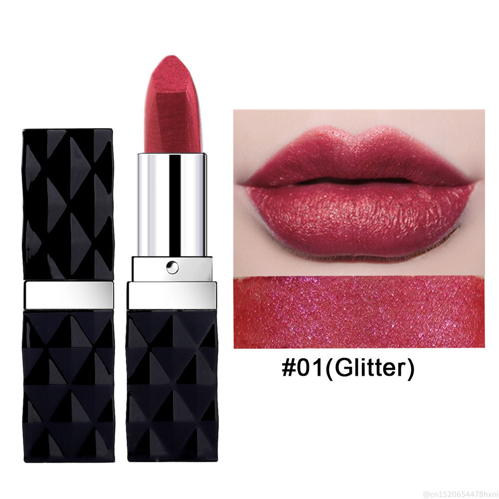 HANDAIYAN 12colors Matte Metal Lipstick Long-lasting Waterproof Glitter Shimmer Luxury Lipsgloss Makeup Korean Cosmetic