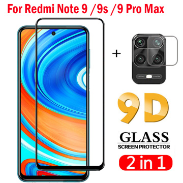 9D Tempered Glass for Xiaomi Redmi Note 9s 9 Pro Max Screen Protector 2 in 1 Camera lens film on Redmi Note 9s 9 Pro Max glass