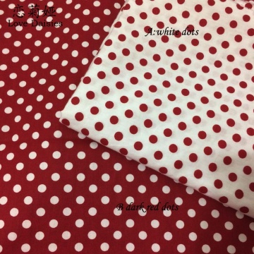 100% cotton twill cloth dark red polka dots fabric for DIY kid bedding cushions crafts dress handwork quilting patchwork textile