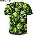 2020 New Skull Funny Expression 3D Print t shirt Men/Women Fashion Ropa Casual Streetwear Tee shirt Boys Green Clothes Drop ship