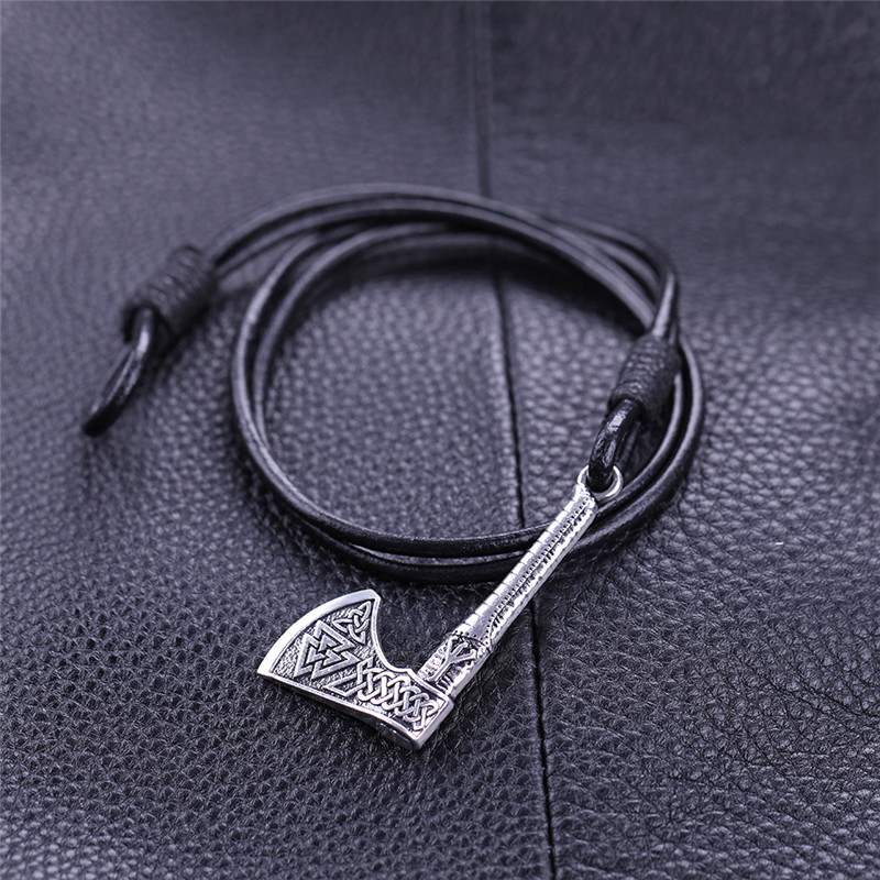 Skyrim 3D Slavic Perun Axe Pendant Jewelry Odin's Symbol of Norse Men's Bracelets Valknut Warrior Scandinavian Amulet Jewelry