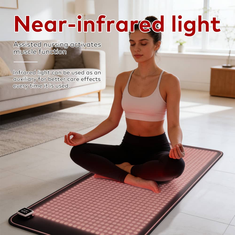 Red and near infrared light therapy mat