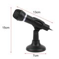 Computer Notebook Desktop Microphone KTV-307 Wire Karaoke Handheld Microphone 3.5mm Mic With Base For Singing Recording