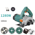 220V Electric Wood Stone Tile Cutting Machine Concrete Slotting Machine Metal Cutting Saw Portable Marble Cutter 1280W 110MM