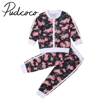 Toddler Kid Baby Girl Floral Tops Pants Tracksuit Sportswear Outfits Playsuit Clothes For Girls 2-7y Vestidos